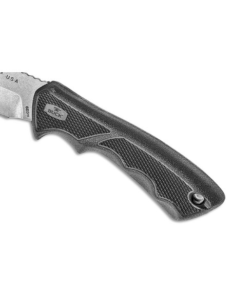 Buck kniv 684 Bucklite Max II Large 0685BKS 10,2 cm klinge sort gummihåndtag + polyester skede