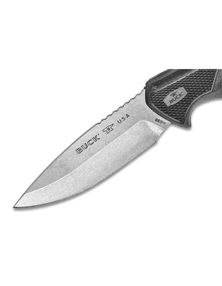 Buck mes 684 Bucklite Max II Large 0685BKS 10.2cm lemmet zwart rubberen handvat + polyester schede