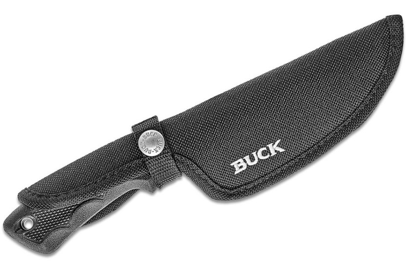 Buck mes 684 Bucklite Max II Large 0685BKS 10.2cm lemmet zwart rubberen handvat + polyester schede