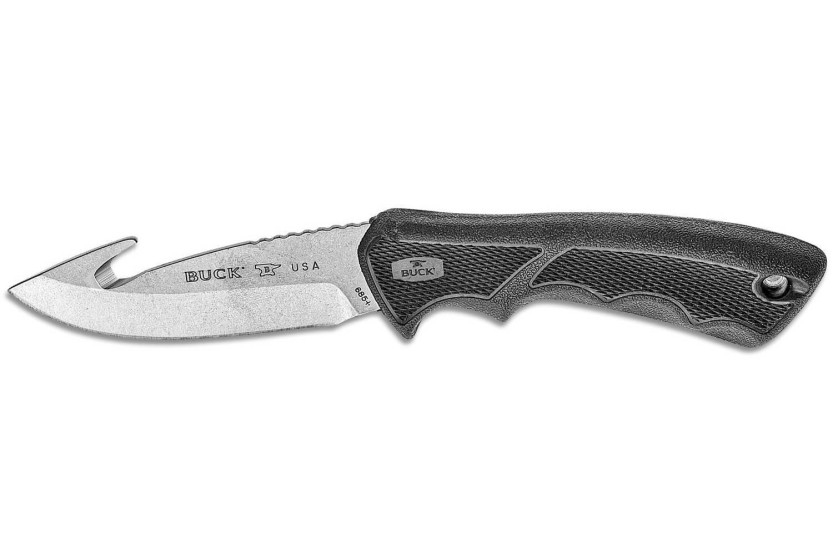 Buck Knife 685 Bucklite Max II Large Guthook 0685BKG 10.2cm blade black rubber handle + polyester sheath