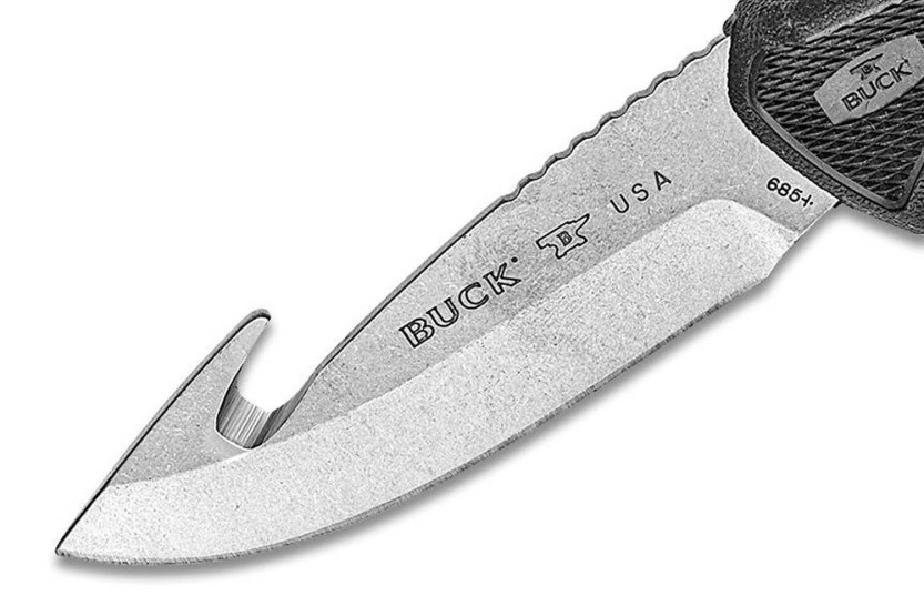 Messer Buck 685 Bucklite Max II Large Guthook 0685BKG Klinge 10,2cm schwarzer Gummigriff + Polyesteretui