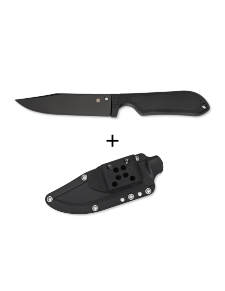 FB04PBB Faca Spyderco Street Bowie 12,8 cm lâmina preta cabo em nylon e fibra de vidro + bainha em Kydex