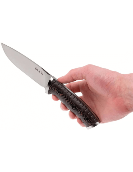 Buck Navaja Multifunción 863 Selkirk 0863BRS Hoja 11,7cm mango micarta marrón con iniciador de fuego y funda de nylon