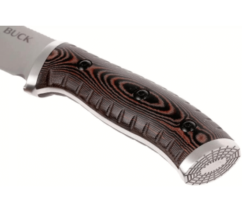 Faca Multifunções Buck 863 Selkirk 0863BRS Lâmina de 11,7 cm, punho em micarta castanha com iniciador de fogo e bainha de nylon 2