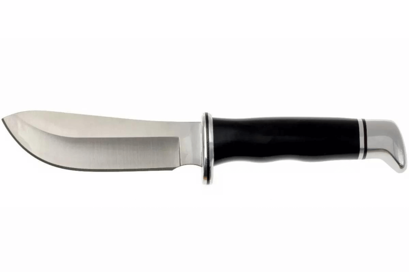 Buck Knife 103 Skinner 0103BKS lama da 10,2 cm manico in resina fenolica nero/alluminio con fodero in pelle