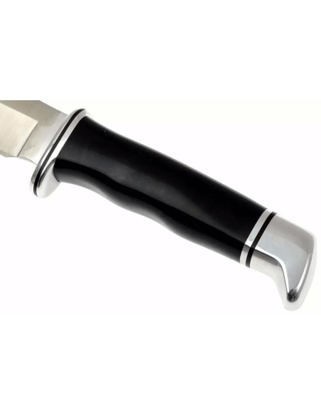Cuchillo Buck 103 Skinner 0103BKS Hoja 10,2cm mango de resina fenólica negro/aluminio con funda de cuero