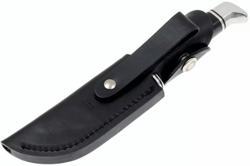 Buck Knife 103 Skinner 0103BKS lama da 10,2 cm manico in resina fenolica nero/alluminio con fodero in pelle