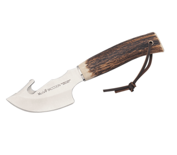 Faca Muela Raccoon 9232 Lâmina de 8 cm em aço inoxidável, cabo em chifre de veado + bainha em pele