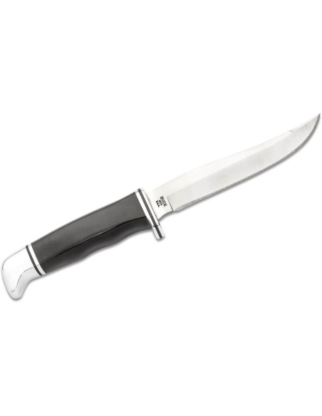 Buck mes 105 Pathfinder 0105BKS lemmet 12,7cm zwart/alu fenolhars handvat + leren schede