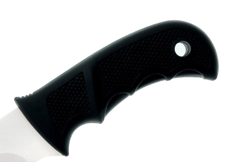Muela Bisonte 9305 kniv 11cm blad svart gummihandtag + läderslida