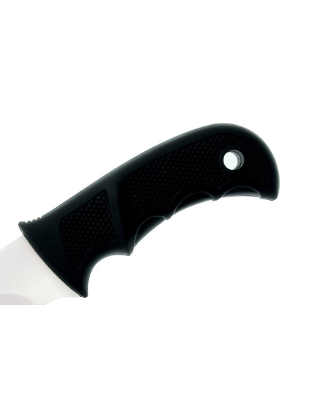 Muela Bisonte 9305 kniv 11 cm blad svart gummihåndtak + skinnslire