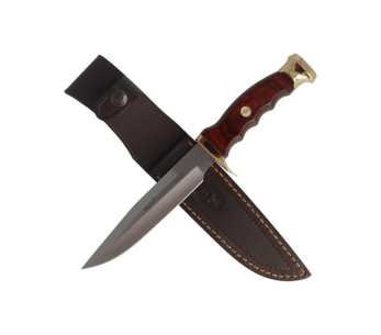 Cuchillo Muela Ranger 14-R 9227 14cm hoja mango stamina con pomo latón + funda cuero 2