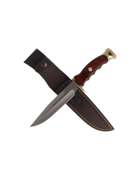 Muela Ranger 14-R 9227 kniv 14cm blad stamina handtag med mässingsknapp + läderslida