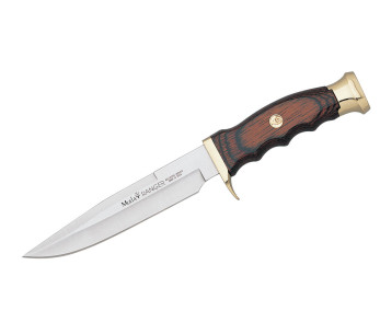 Muela Ranger 14-R 9227 veitsi 14cm terä stamina kahva messinkinen pommel + nahkatuppi