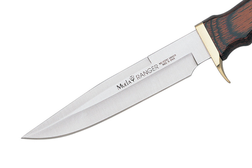 Muela Ranger 14-R 9227 kniv 14cm blad stamina handtag med mässingsknapp + läderslida
