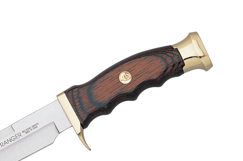 Muela Ranger 14-R 9227 kniv 14cm blad stamina handtag med mässingsknapp + läderslida