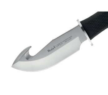 Cuchillo Muela Viper 11-S 9288 hoja 11cm mango goma negro + funda cuero 2