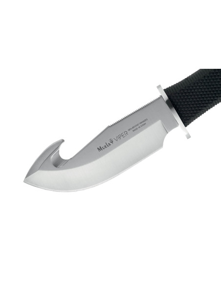 Muela Viper 11-S 9288 kniv 11cm blad svart gummihandtag + läderslida
