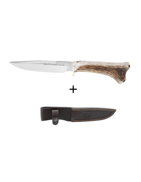 Muela Ranger Knife 9251 14 cm blad af hjortetak med epois-håndtag + læderskede