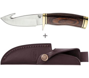 Coltello Buck 191 Zipper 0191BRG lama guthook 10,5cm manico in noce + fodero in pelle