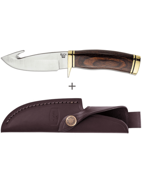 Coltello Buck 191 Zipper 0191BRG lama guthook 10,5cm manico in noce + fodero in pelle