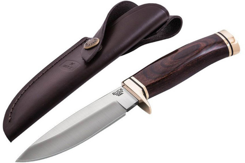 Buck Knife 192 Vanguard 0192BRS 10.8cm lemmet walnoot handvat + leren schede