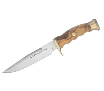 Faca Muela Ranger 9270 14,5 cm lâmina em aço inoxidável cabo em madeira de oliveira + bainha em pele