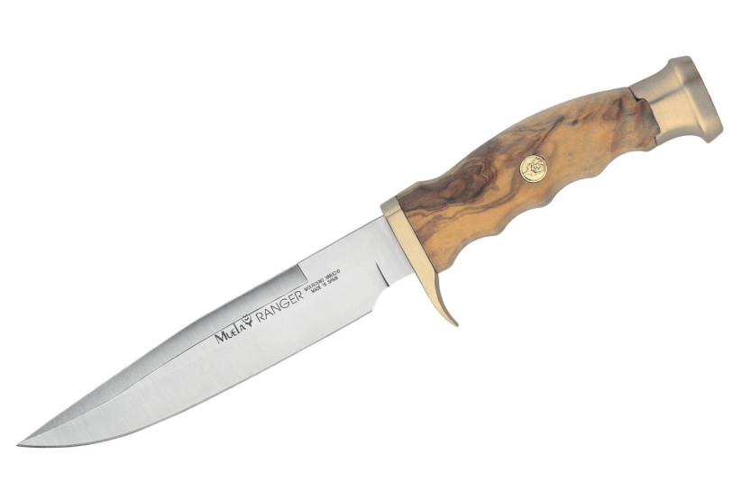 Faca Muela Ranger 9270 14,5 cm lâmina em aço inoxidável cabo em madeira de oliveira + bainha em pele