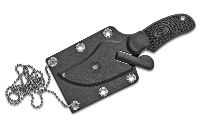 Spyderco ARK FB35PBK kniv 5,5 cm blad svart handtag + polymerfodral med kedja