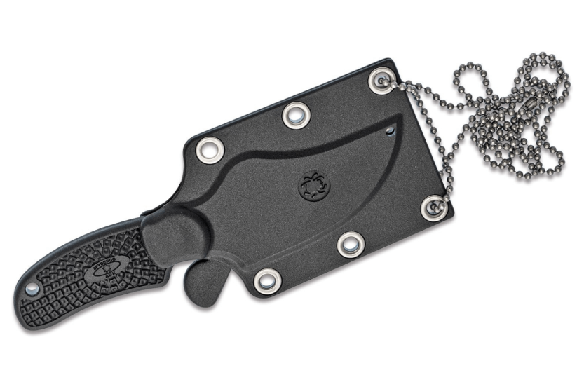 Spyderco ARK FB35PBK knife 5.5cm blade black handle + polymer case with chain