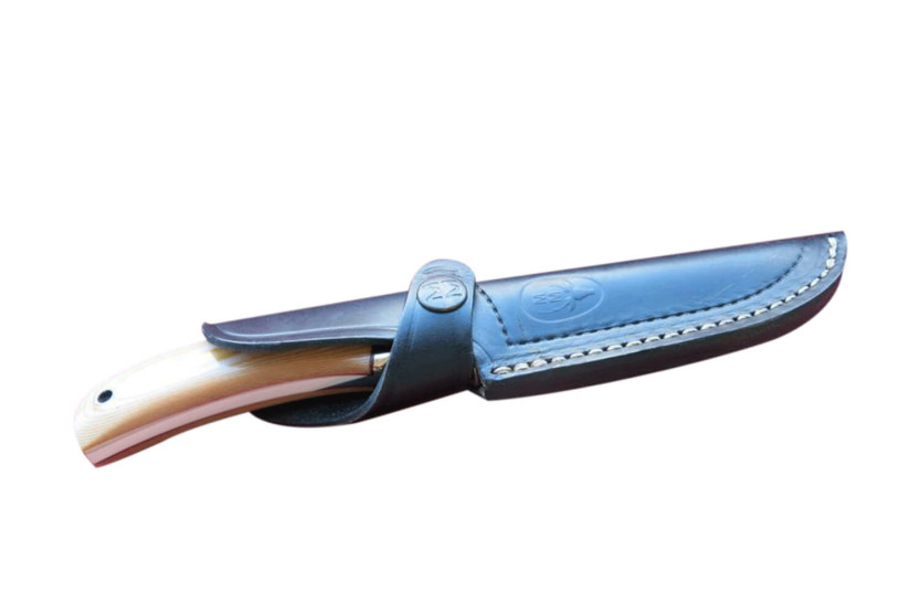 Muela Setter 9265 mes 11cm staal wit micarta handvat + lederen schede