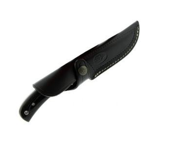 Muela Setter 9264 kniv 11 cm blad i rustfritt stål, svart micartahåndtak + skinnslire 2