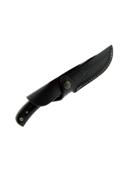 Muela Setter 9264 kniv 11cm blad rostfritt stål svart micarta handtag + läderslida