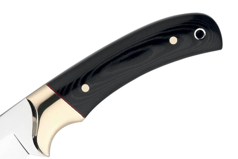Muela Setter 9264 knife 11cm stainless steel blade black micarta handle + leather sheath