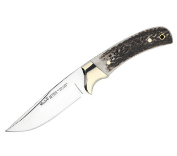 Muela Setter Knife 9266 11cm stainless steel blade deer antler handle + leather sheath