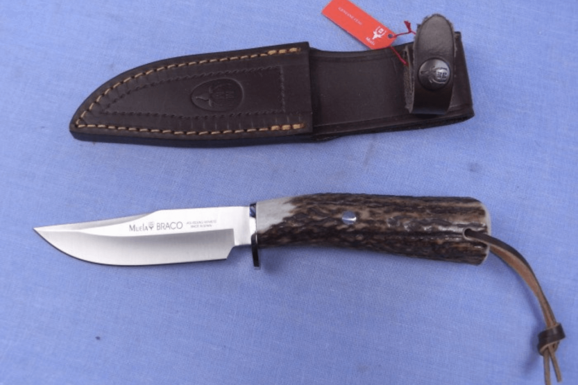 Muela Braco 9275 knife 11cm stainless steel blade deer antler handle with lace + leather sheath