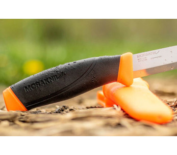 Mora Companion 11824 kniv 10,4cm rostfritt stålblad svart/orange gummihandtag + fodral 2
