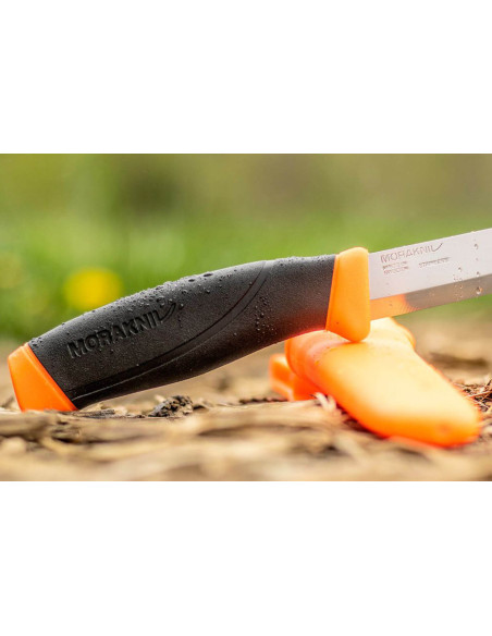 Mora Companion 11824 mes 10,4cm roestvrij staal zwart/oranje rubberen handvat + etui