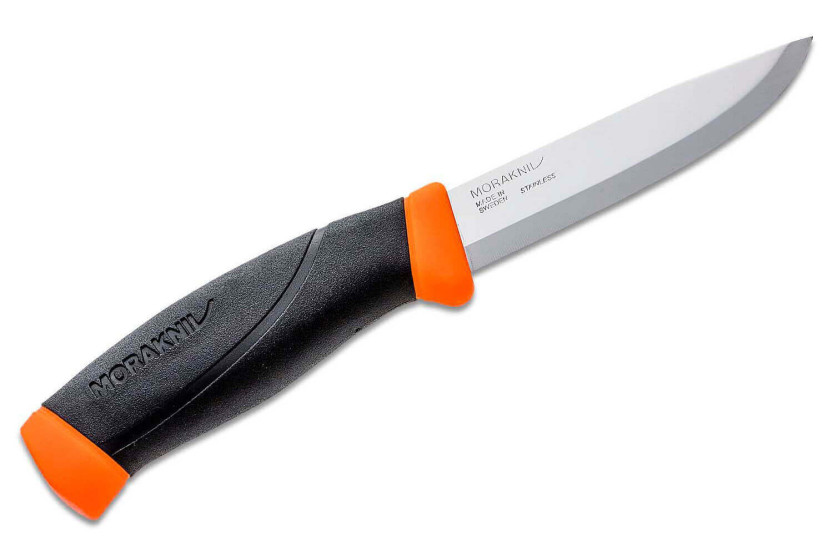 Cuchillo Mora Companion 11824 10.4cm hoja acero inoxidable mango goma negro/naranja + funda