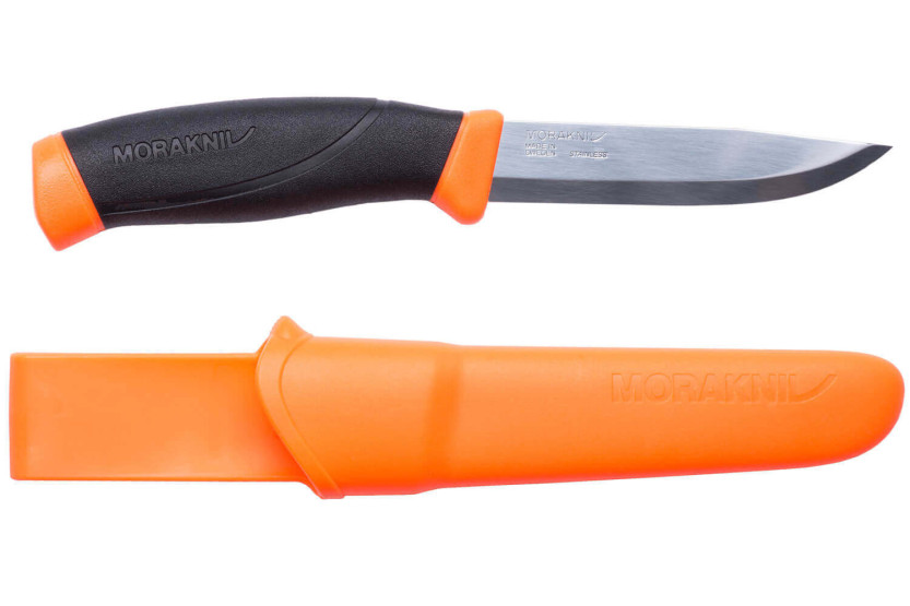 Messer Mora Companion 11824 10,4cm rostfreie Klinge Gummigriff schwarz/orange + Etui