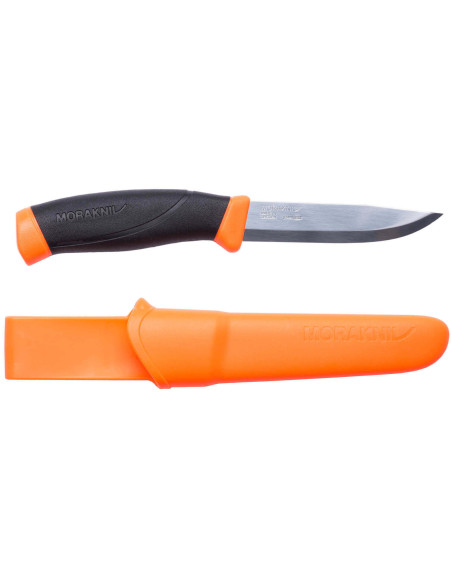 Mora Companion 11824 coltello 10,4 cm lama in acciaio inox manico in gomma nero/arancio + custodia