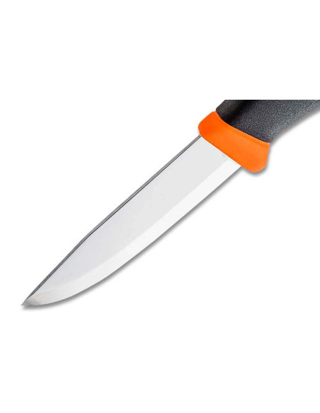 Mora Companion 11824 kniv 10,4 cm blad i rustfritt stål svart/oransje gummihåndtak + etui