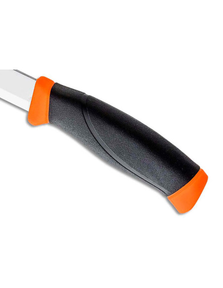 Mora Companion 11824 kniv 10,4cm rostfritt stålblad svart/orange gummihandtag + fodral
