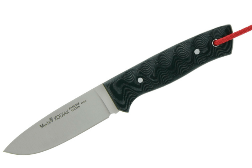 Muela Kodiak 9306 veitsi 10cm ruostumattomasta teräksestä valmistettu terä harmaa micarta kahva + nahkatuppi