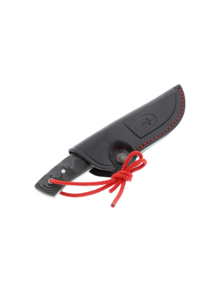 Cuchillo Muela Kodiak 9306 10cm hoja acero inoxidable mango micarta gris + funda cuero