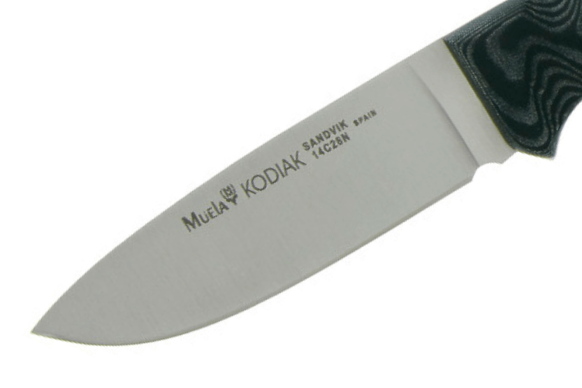 Faca Muela Kodiak 9306 Lâmina de 10 cm em aço inoxidável Cabo em micarta cinzento + bainha em pele