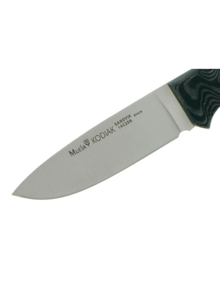 Muela Kodiak 9306 knife 10cm stainless steel blade grey micarta handle + leather sheath