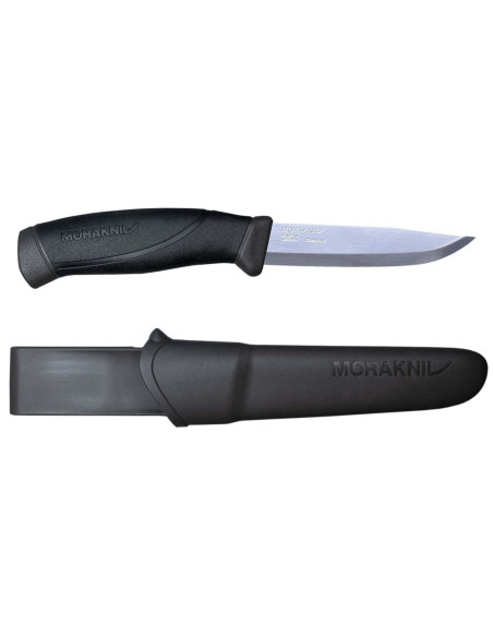 Mora Companion 12141 knife 10.4cm stainless steel blade black rubber handle + case