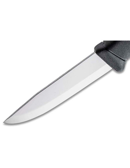 Mora Companion 12141 kniv 10,4 cm blad i rustfritt stål, svart gummihåndtak + etui