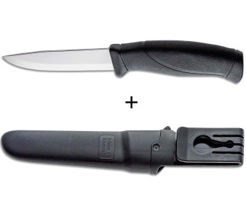 Mora Companion 12141 coltello 10,4 cm lama in acciaio inox manico in gomma nera + custodia